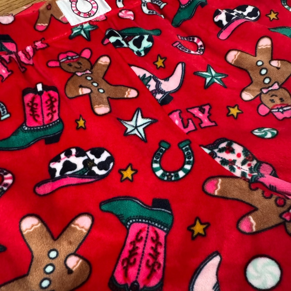 Holiday Time Sleep Shorts Women’s Small Western Cowboy Gingerbread - Picture 3 of 8